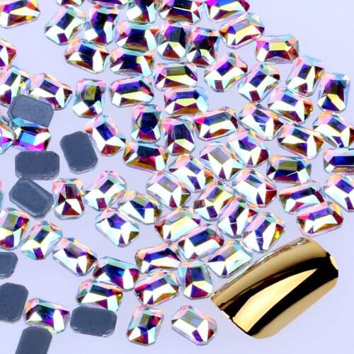 Hotfix Flatback Glass Rhinestones144pcs 23 Shapes and Sizes Crystal AB For Nail Art DIY Gems Jewelry Dress Garments Decorations