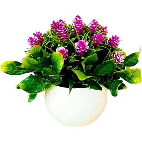 1 Set Artificial Bonsai Non-fading Practical Plastic Simulation Pine Cone Plants for Decoration Bonsai Artificial Flowers in Pot