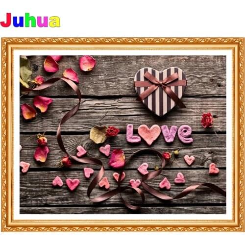 Love and flower 5d diy diamond painting cross stitch full square round drill heart diamond embroidery gift home decor
