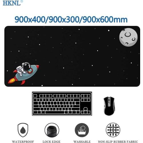 Spaceman black purple gray white pink blue mouse pad xxl computer desk mat game accessories carpet desktop large mousepad900x400