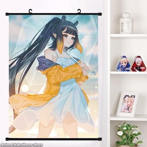 Cute Anime Game YouTuber Vtuber Hololive Ninomae Ina'nis HD Wall Scroll Roll Print Painting Poster Decor Collection Art Gift
