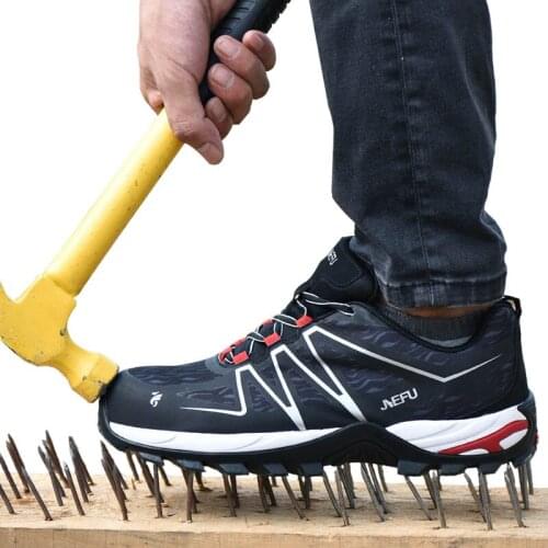 Fashion Work Shoes 2020 Hiking shoes Mens Outdoor light Breathable Safety Sneakers Boots Steel Toe Anti Smashing Safety Shoes