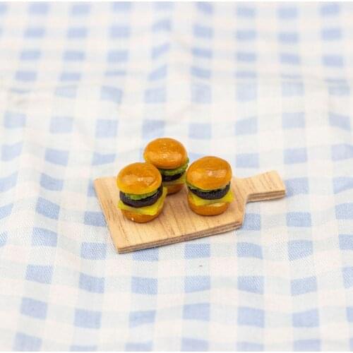 NEW 2PCS/Lot 1:12 Miniature Hamburger Pretend Food for Blyth OB11 1/6 1/8 BJD Dollhouse Kitchen Play Toys Accessories