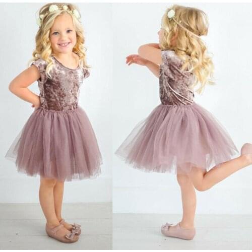 Pudcoco New Fashion Kids Baby Girls Velvet Tutu Lace Dress Toddler Princess Party Dresses