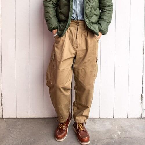 NC-0007 US Military Style Cargo Pants Mens 10oz Cotton Vintage Loose Casual Trousers