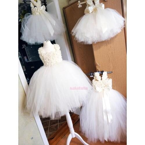 White Christmas Spring Summer Autumn Winter Kids Clothes Children Princess Wedding Clothing Vestido tutu Costume Girls dress