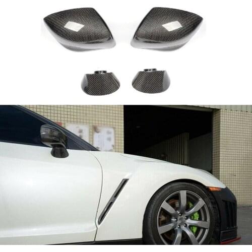 Fit For Nissan R35 GT-R GTR 2009-2015 Carbon Fiber Side Mirror Cover Cap Replacement Style