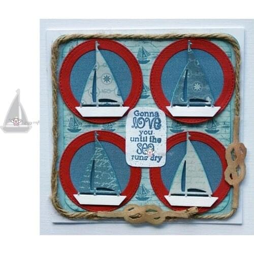 Mmao Crafts Metal Steel Cutting Dies New Sailboat decorationStencil For DIY Scrapbooking Paper/photo Cards Embossing Dies