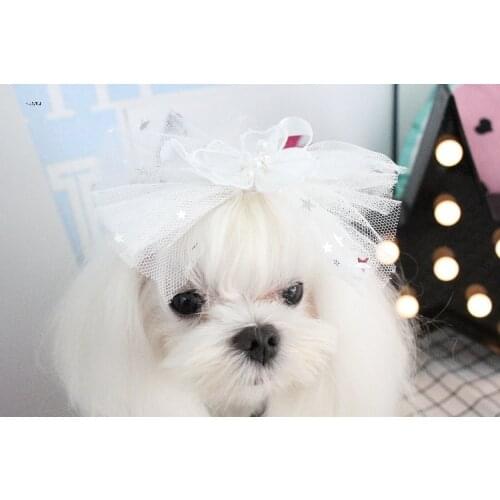 Handmade pet cat dog hairpin dog hairpin pet wedding dress accessories pet photography headdress