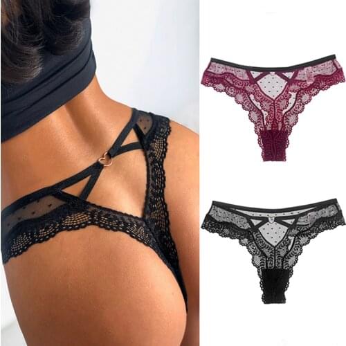 Sexy Women Lace Brief Hollow Out G-String Panties Brief Lingerie Erotic Transparent Breathable Underwear Underpants Knickers