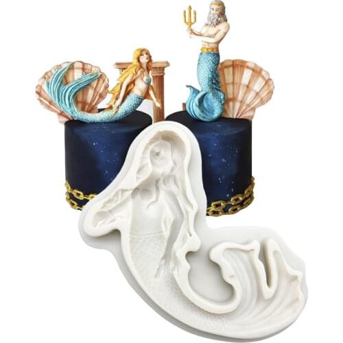 Mermaid Princess Silicone Sugarcraft Mold Cookie Cupcake Chocolate Baking Mold Fondant Cake Decorating Tools
