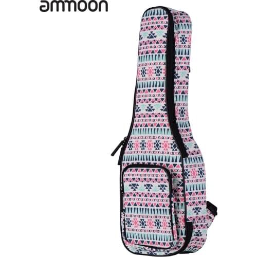 Ammoon Concert Ukulele Gig Bag 23 Inch Stylish Padded Cotton Backpack Carrying Case with Flannelette Lining