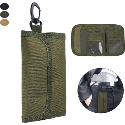 Tactical Foldable Wallet EDC Pouch Outdoor Waist Pack Bag Key Card Purse Holder with Hook Buckle Hunting Accessories Carrier Bag