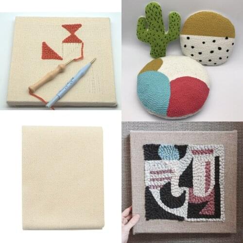 100% Cotton Monks Cloth Blank Reserve Aida Cloth For DIY Punch Needling Craft