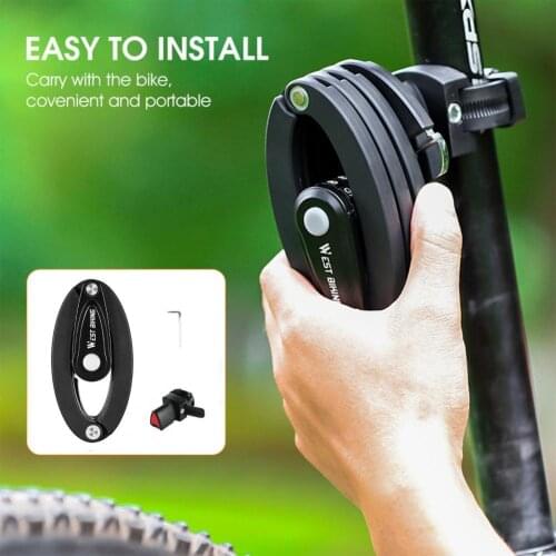 Bicycle lock Metal foldable password anti-rust and anti-theft mountain bike outdoor electric bicycle lock Bicycle anti-theft