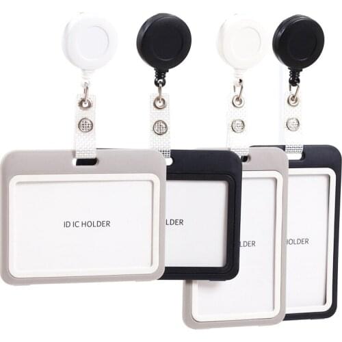 2021 New Design 1 Piece Top Quality Retractable Nurse Badge Holder Business ID Card Case Holder Exhibition ID Clip Keychains