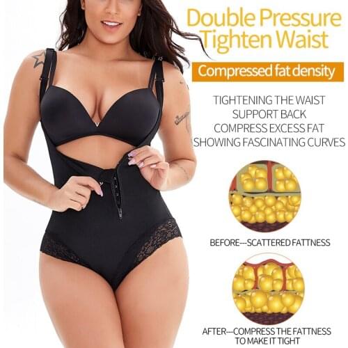 Nadaingaa Women Full Body Hook Girdle Shapers Slimming Bodysuit Control Tummy Butt Lift Lace Body Shaper Bras Shapewear