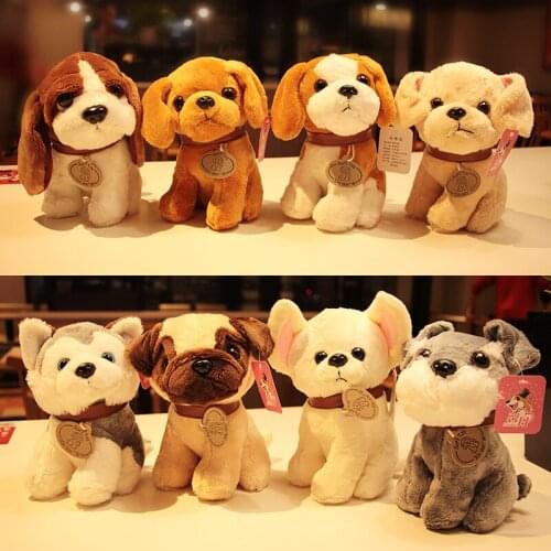 1pc 20cm golden retriever huskie labrador schnauzer chihuahua dog puppy plush doll kids sleeping doll stuffed toy creative gift