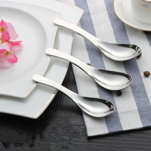 1pc New Utensils Round Spoon Creative Kitchen Scoop Stainless Steel Spoon Soup Spoon