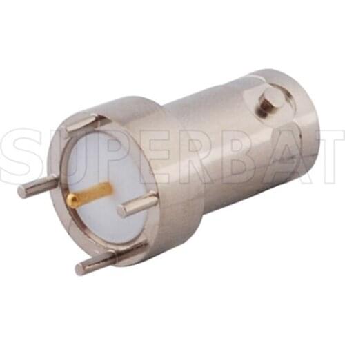 Superbat 10pcs BNC Connector Thru Hole Jack Vertical PCB Mount Straight