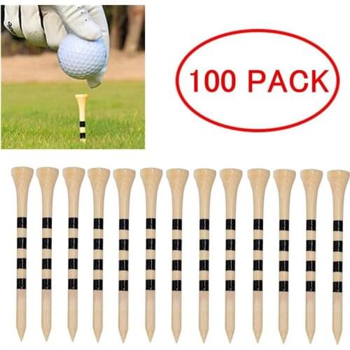 100Pcs/Set Golf Tees Wooden Tee Golf Balls Holder 70mm Stronger Than Wood Tees Training Golf Ball Tee Golf Accessories Drop Ship