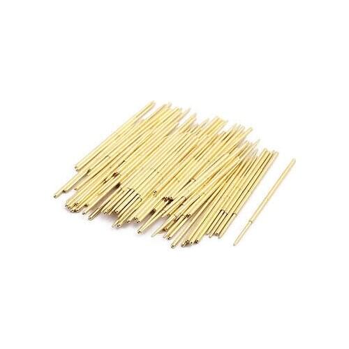 100pcs PAL75-F 1.0mm Dia 33.3mm Length Metal Spring Pressure Test Probe Needle