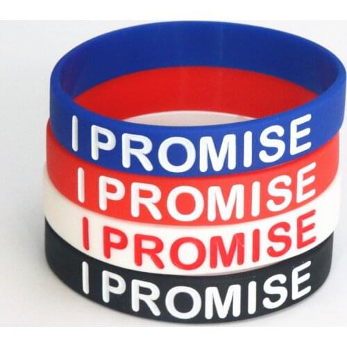 100PCS Basketball Sports I Promise Silicone Wristband Power Bands Energy Bracelets &Bangles Jewelry Wholesale SH053