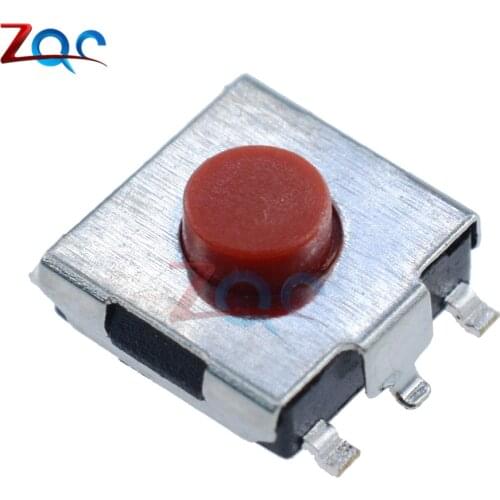 100PCS SMD 5Pin 6X6X3.1MM Red Tactile Tact Push Button Micro Switch Momentary 6*6*3.1mm