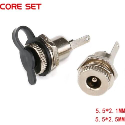 5/1Pcs DC099 5.5 mm x 2.1mm DC Power Jack Socket Female Panel Mount Connector metal 5.5*2.1 5.5*2.5