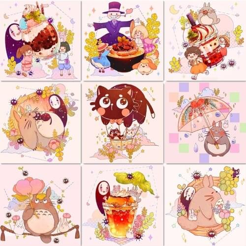 5D Diy Full Diamond Square/Round Diamond Painting Cute Cartoon Picture Embroidery Mosaic Painting Diamond Inlaid Home Decor