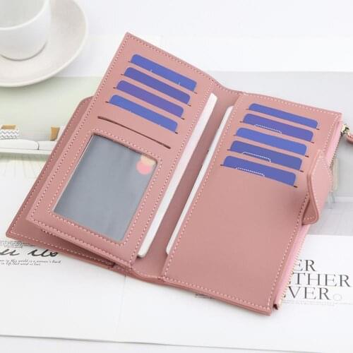 70% Dropshipping!!Wallet Zipper Large Capacity Solid Color Blocking Luxury Card Holder Organizer for Gift