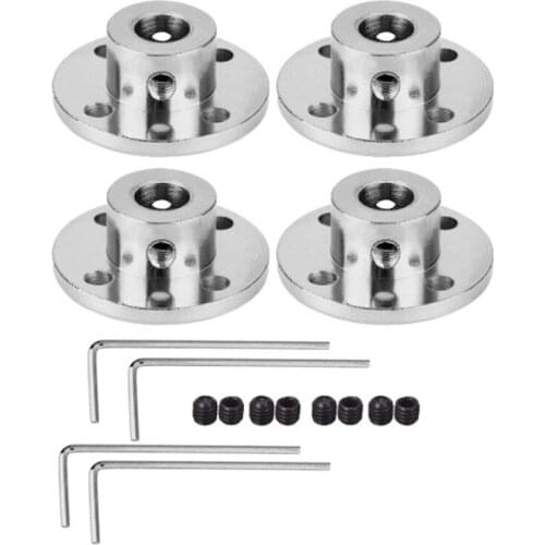 8mm Flange Coupling Connector, Rigid Guide Steel Model Coupler Accessory, Shaft Axis Fittings for RC Model Motors(4 Pack)