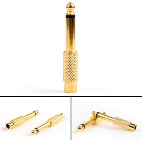 Artudatech 100 PCS Gold Plated RCA Female to 6.35mm 1/4" Mono Male Audio Adapter Jack Connector Parts