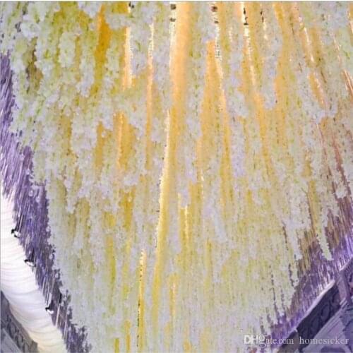 Free Shipping Elegant Rayon Flower Wisteria Rattan DIY Garland Wedding Center Decoration Home Decoration 5 Colors