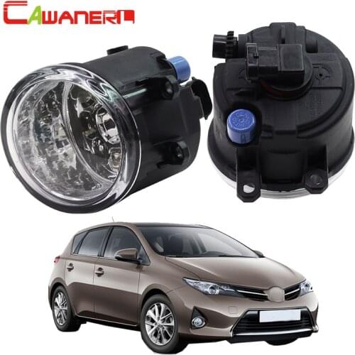 Cawanerl 2 Pieces Car LED Light Automotive Fog Light DRL Daytime Running Light White Blue Orange 12V DC For Toyota Auris