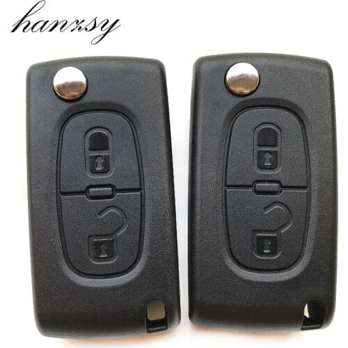 2 Button Remote Key Case For Peugeot 307 407 408 308 107 207 607 Replaceable Car Flip Key shell Fob CE0523/CE0536 HU83/VA2 Blade