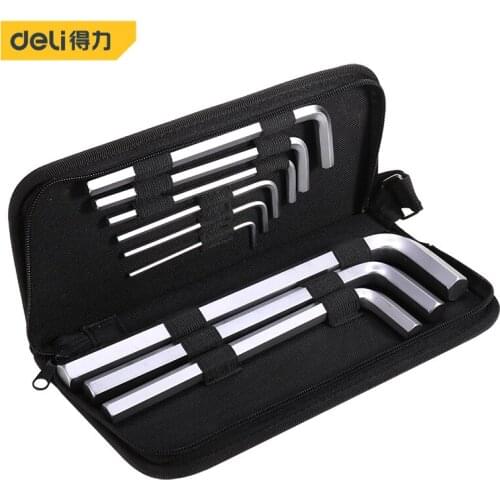 Deli 9pcs/lot Hex Hexagon Allen Key Wrench Hand Tools Chrome Spanner Set Screwdriver Long Arm Spanner Tool Set High Quality