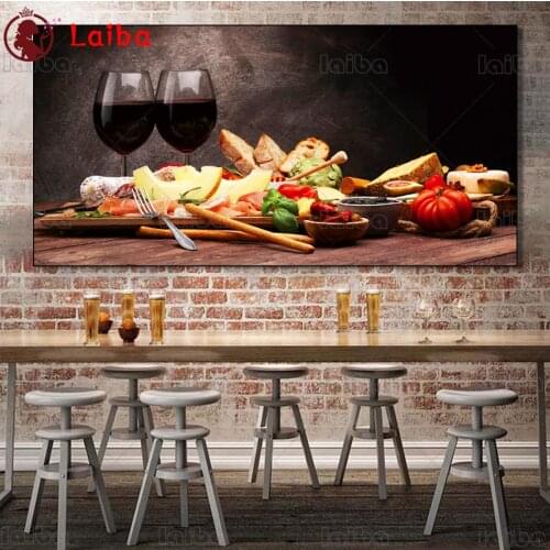 DIY Fruit wine Diamond Painting Full Square/Round 5d Diamond Embroidery Wall Art Handmade Delicious food,restaurant decoration