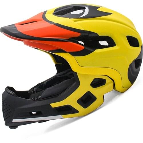 Red Childrens Full face downhill Riding Helmets Boys girls Motorcycle Cycling Kid Helmet For Outdoor Sports Four Seasons50-56CM
