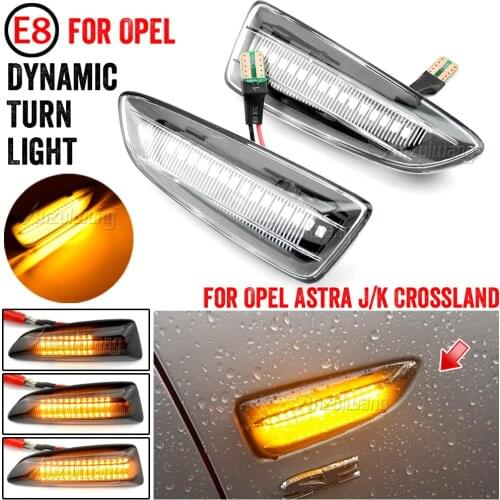 For Opel For Vauxhall Astra J K Crossland X Grandland Insignia B Zafira C LED Dynamic Turn Signal Light Side Fender Marker Lamp
