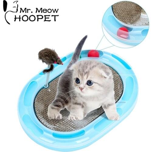 Hoopet Cat Scratch Board Claws Care Interactive Toy Cat Corrugated Scratch Training Rat Toy
