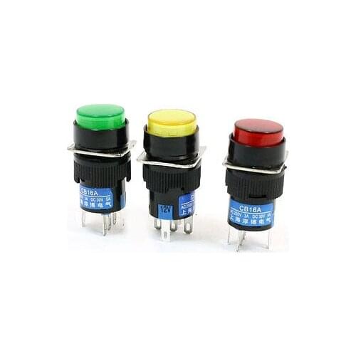 Factory NO NC Light Sign Latching Round Push Button Switch DC 12V