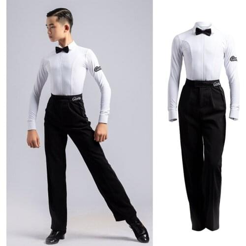 Latin Dance Shirt Boys Standerd Competition Costume Ballroom Latina Practice Wear Salsa Dancing Outfit Modern Dancewear DL8152