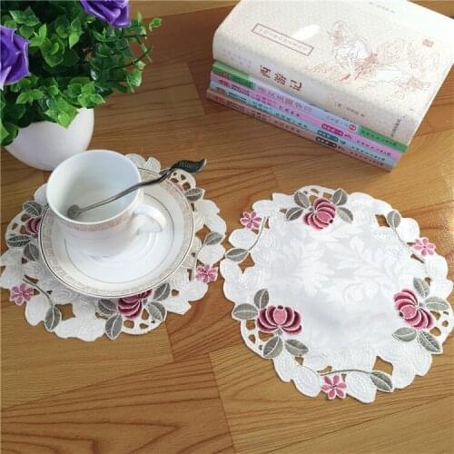 Coffee pad Elegant Embroidery Table Runner Pastoral Fabric Tea tablecloth, Luxury Table mat table Cover for decoration