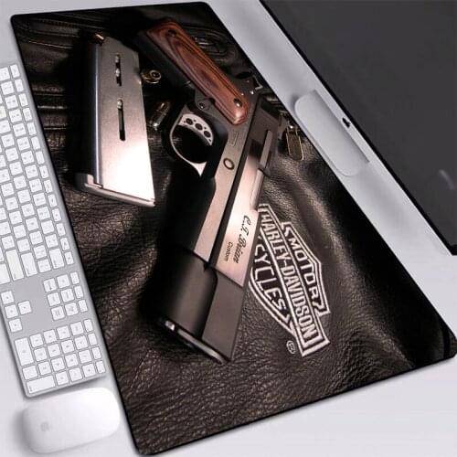 Mouse Pad Large Pistol Gun HD Wallpaper Natural Anti-slip Rubber Exquisite Hem Desk Mat for Keyboard Pad Game Mice Pad 90x40cm