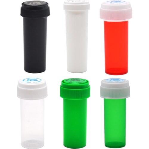 COURNOT 13Dram Acrylic Plastic Storage Stash Jar Push Down & Turn Vial ContainerPill Bottle Case Box Herb Container Pocket Size