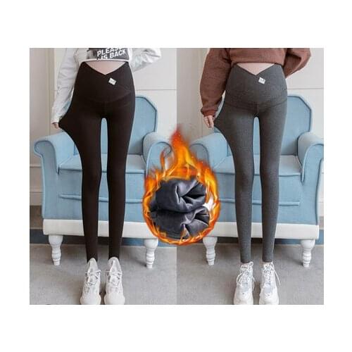 New Winter Cross Leggings For Pregnant Women Maternity Sknny Pants V-low Waist Belly Leggings Cotton Pregnancy Pencil Pants
