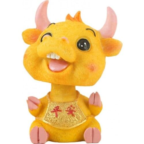 60% Hot Sale Cartoon Cow Ox Swing Body Toy Home Car Office Desktop Decoration Ornament Doll Auto Interior Decoration Accessories