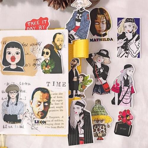 24pcs ins girl stickers DIY mobile computer skateboard stickers decorative stickers