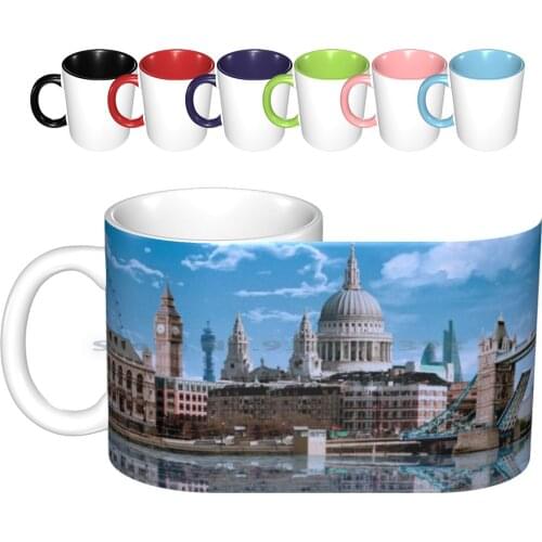 Thames Skyline Updated Ceramic Mugs Coffee Cups Milk Tea Mug Thames Thames River Thames Tv Ident Logo London Landmarks Big Ben